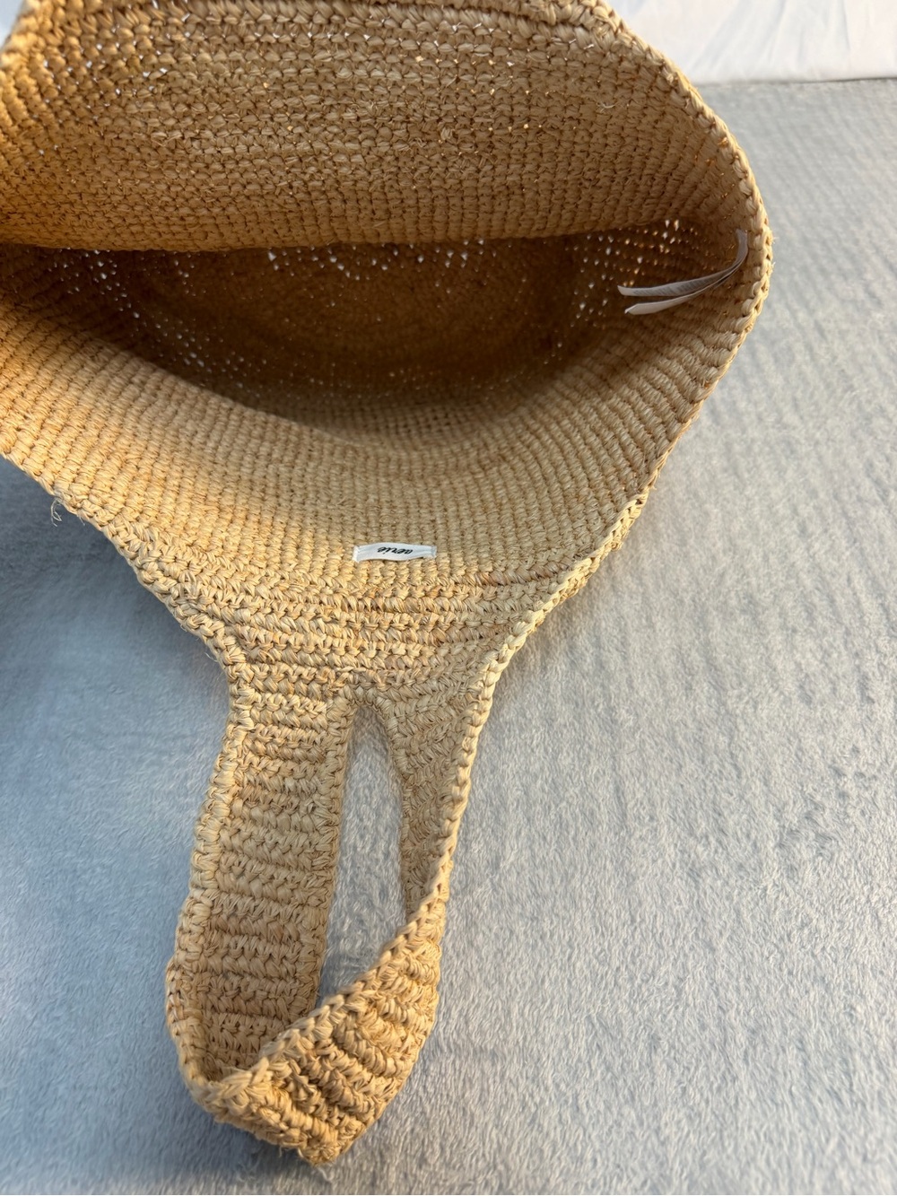 Aerie Raffia Woven Beach Tote | Boho Coastal Summer Straw Bag - Picture 5 of 12